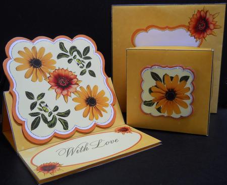 Scalloped Easel Card - Citrus Flowers by Yvonne Middleton