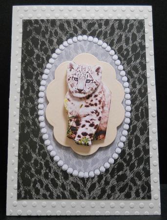 Animal Fur and Pearls Card Front 2 by Yvonne Middleton