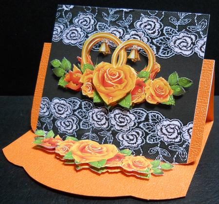 Orange Roses, Rings and Lace by Yvonne Middleton