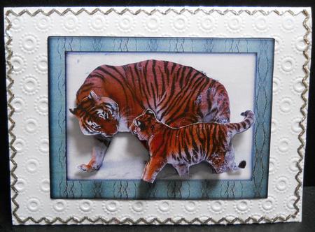 Big Cats Series - Tigress and Cub - Decoupage by Yvonne Middleton