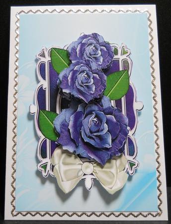Floral Embossed with Page Curl - Aqua Blue by Yvonne Middleton