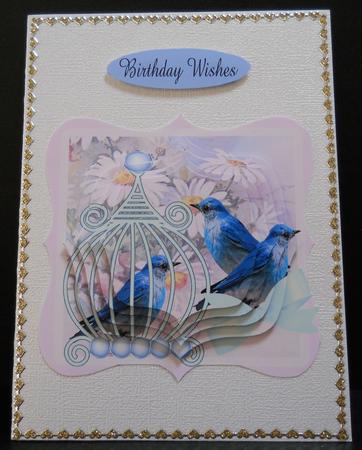 Vintage Blue Birds Pyramid by Yvonne Middleton