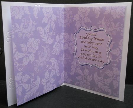 Lilac Floral Patterned Birthday Insert by Yvonne Middleton