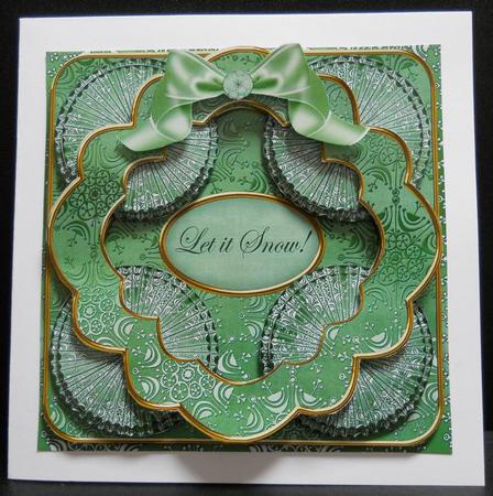 Mid Green Snowflake Let It Snow! 3D Rosette 8in Card Kit by Yvonne Middleton