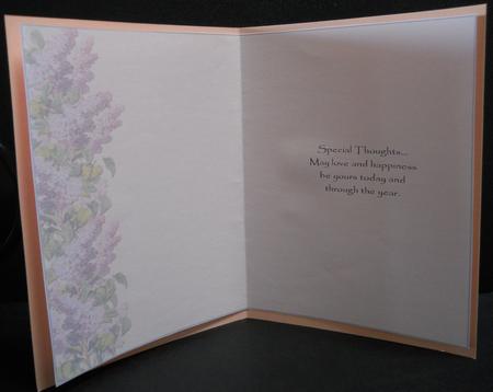 Special Thoughts Floral Birthday Insert by Yvonne Middleton