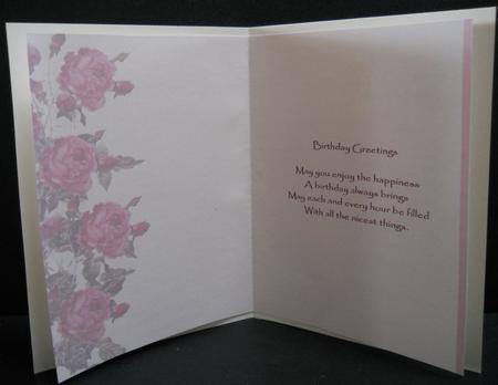 Rose Birthday Greetings Card Insert by Yvonne Middleton