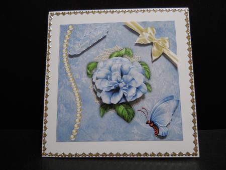 A Rose Blue Too - Card Front with Step by Step by Yvonne Middleton