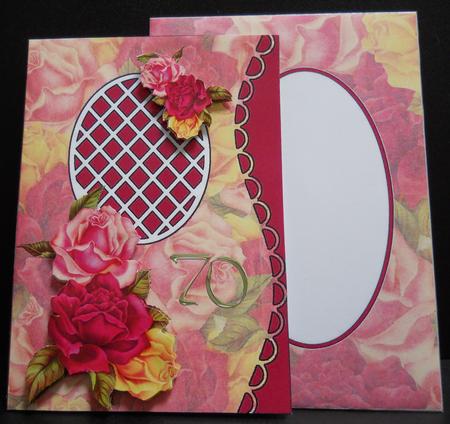 Scalloped S Edged Card - Rose Medley "70" by Yvonne Middleton