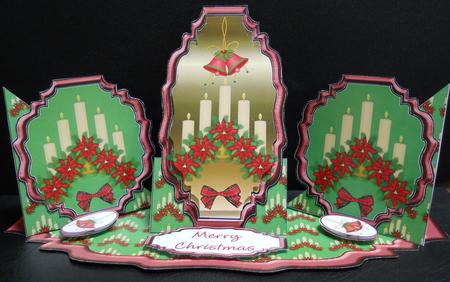 Triple Twist Easel Card - Christmas Candles by Yvonne Middleton