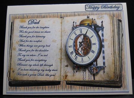 Dad - Vintage Clock - Decoupage by Yvonne Middleton