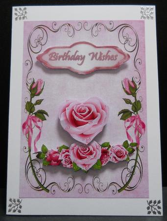 A4 Background Vintage Roses and Swirls by Yvonne Middleton