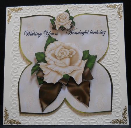 Birthday Cream Roses by Yvonne Middleton