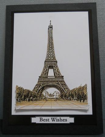 Eiffel Tower - Sepia Sketch by Yvonne Middleton