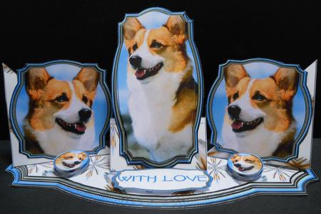 Triple Twist Easel Card - Corgi by Yvonne Middleton