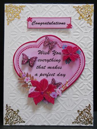 Red Plaque with Flowers by Yvonne Middleton