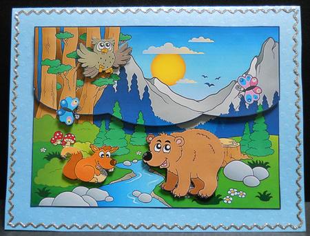 Mountain Critters Envelope Card by Yvonne Middleton
