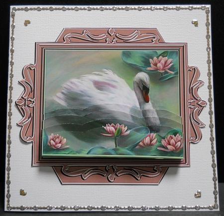 White Swan and Lilies by Yvonne Middleton
