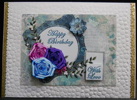 Roses Happy Birthday by Yvonne Middleton