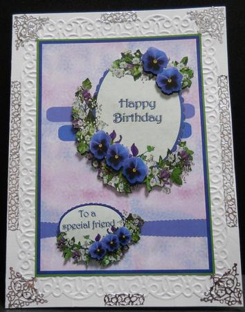 Pansy Birthday Card by Yvonne Middleton