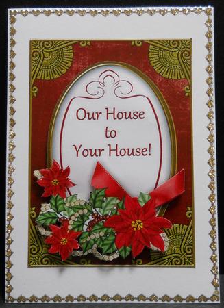 Red Poinsettia Our House to Yours Oval 7x5 Step by Step by Yvonne Middleton
