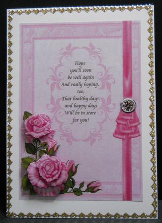 Pink Roses Get Well by Yvonne Middleton
