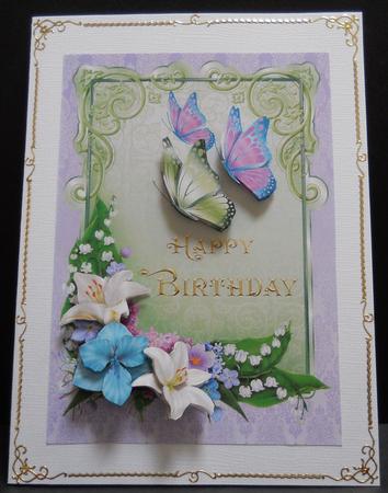 Birthday Lilies and Butterflies by Yvonne Middleton