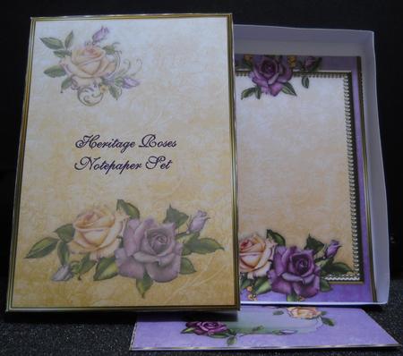 Heritage Roses Notepaper Set by Yvonne Middleton