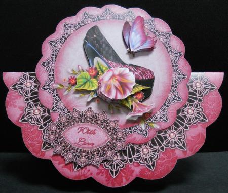 Morning Glory Shoe Wobble Card by Yvonne Middleton