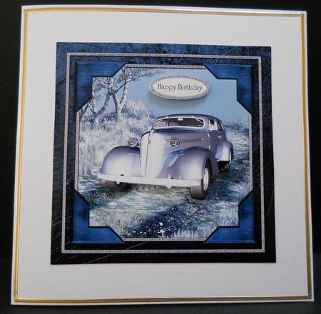Vintage Car 8x8 Card Front by Yvonne Middleton
