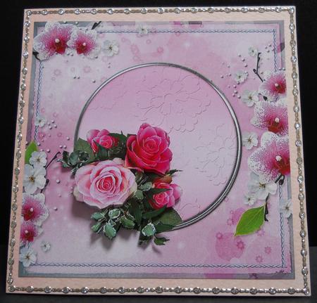 Pink Roses and Cherry Blossoms by Yvonne Middleton