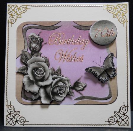 Floral Age Topper, with 3D Elements #2 by Yvonne Middleton