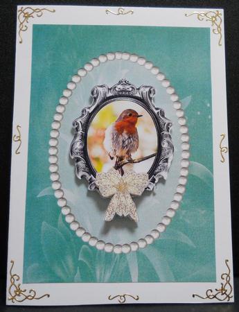 Easter Green Floral and Pearls Card Front by Yvonne Middleton