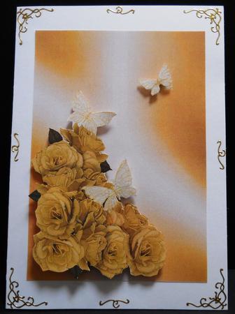 Roses and Butterflies Peach Backing Paper by Yvonne Middleton