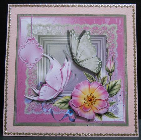 Butterfly and Lace Card Topper by Yvonne Middleton