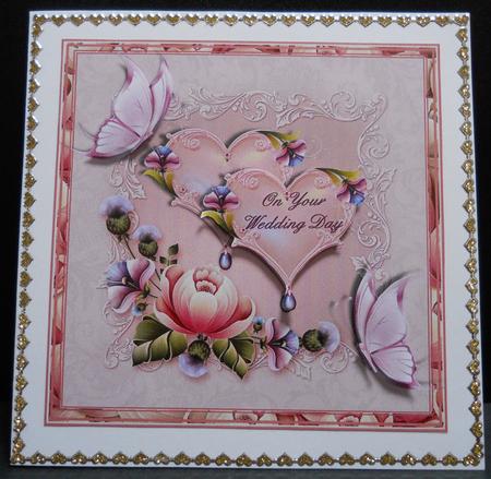 Pink Passion Wedding/anniversary Card Topper by Yvonne Middleton