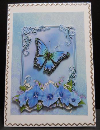Floral and Butterfly Fantasy A4 Card Front by Yvonne Middleton