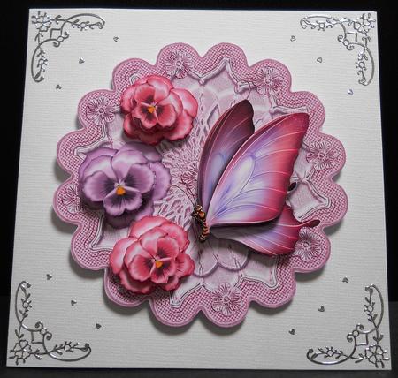 Pansy's and Butterflie by Yvonne Middleton