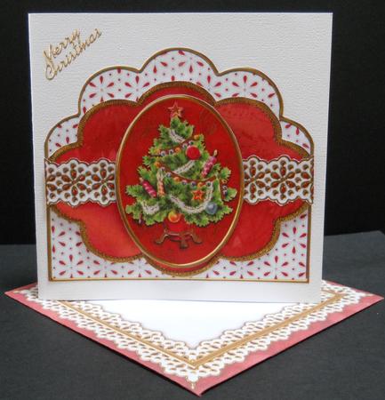 Elegant Tree Em Anglaise Scallop 3D Decoupage Card Kit by Yvonne Middleton