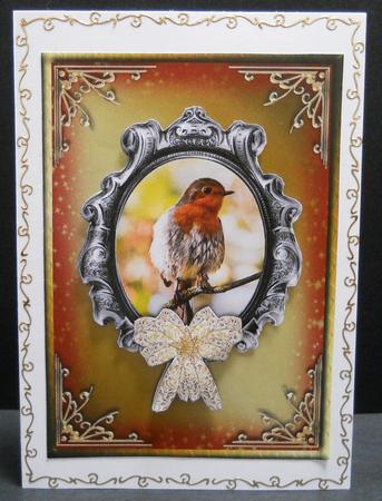 Robin Red Breast Card Front with Decoupage by Yvonne Middleton
