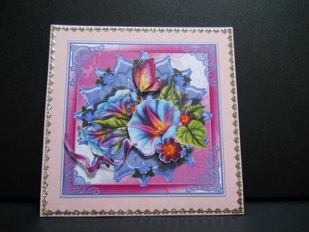 Pretty Morning Glory on Shimmering Pink by Yvonne Middleton
