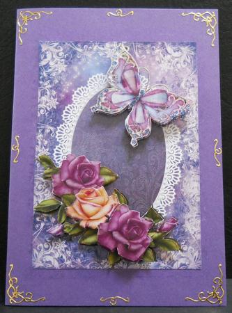 Butterfly and Roses by Yvonne Middleton