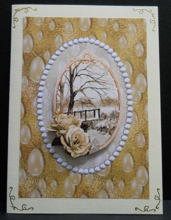 Gold Balloons and Pearls Card Front by Yvonne Middleton