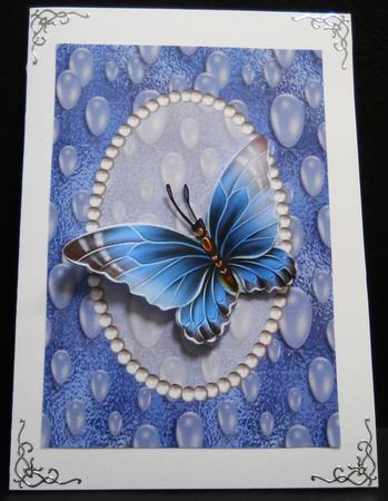 Sapphire Balloons and Pearls Card Front by Yvonne Middleton