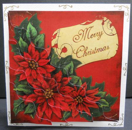 Red Pointsettia Wavy Corner Pyramid by Yvonne Middleton