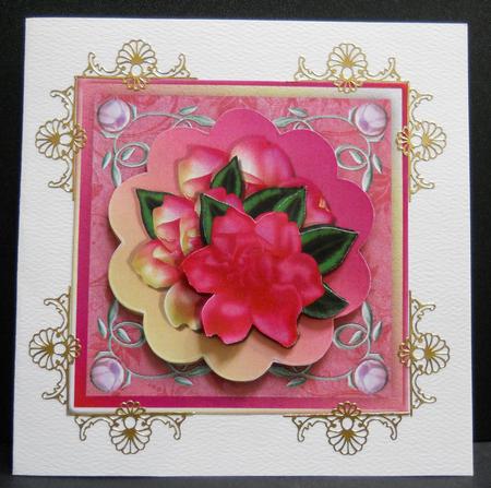Pink Gardenia Topper with Decoupage by Yvonne Middleton
