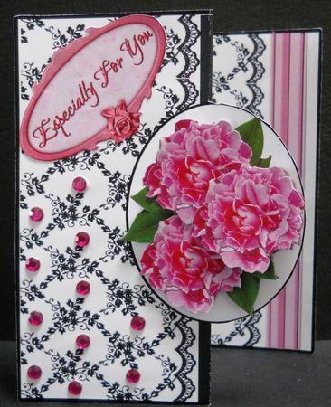 Foldback Formal, Pink Double Roses 3D by Yvonne Middleton