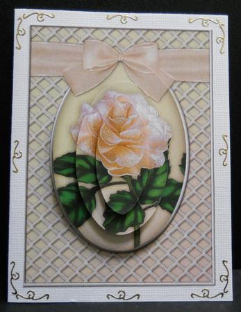 A Delicate Peach Rose Pyramid by Yvonne Middleton
