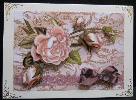 Vintage Roses on Brocade by Yvonne Middleton