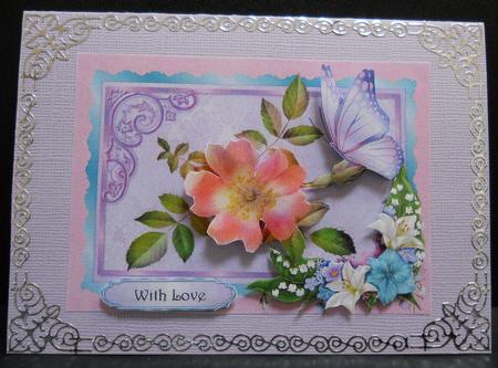 Pastel Flowers and Butterfly by Yvonne Middleton