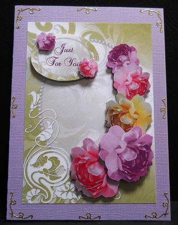 Pearl Frame & Double English Roses by Yvonne Middleton